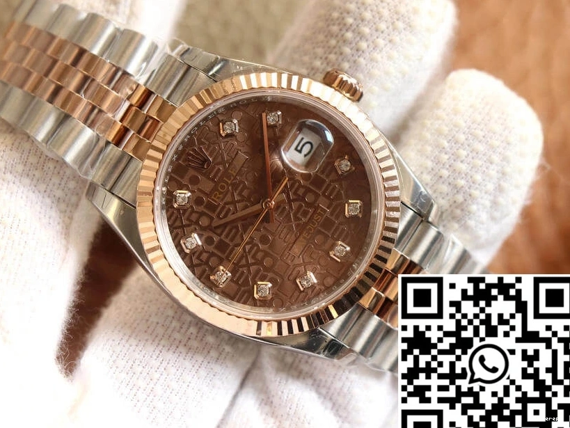Color Diamond Datejust Factory Chocolate Rolex Dial M126231-0025 EW 0326